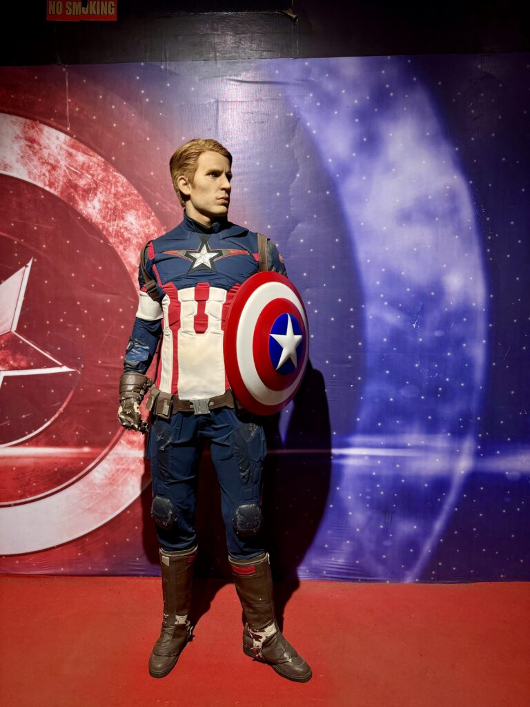 captain america wax figure